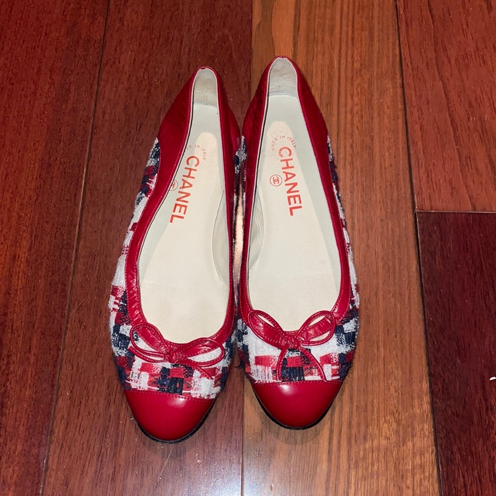 Chanel Tweed Flats